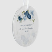 Floral Eucalyptus Succulent Couples Dusta Blue Ornament (voorkant)