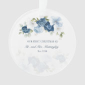 Floral Eucalyptus Succulent Couples Dusta Blue Ornament (voorkant)