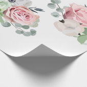 Floral Eucalyptus Succulent Weddenschap Wrapping P Cadeaupapier (Hoek)