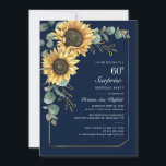 Floral Eucalyptus Sunflower Script 60th Birthday Kaart<br><div class="desc">Eucalyptus Sunflower Floral Script 60th Birthday Uitnodiging u kunt gemakkelijk aanpassen met uw partijdetails door de "Personalize"knoop te klikken. Met felgele florale en groene succulent met een goudfolie geometrisch lijst en moderne typografie</div>