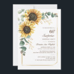 Floral Eucalyptus Sunflower Script 60th Birthday Kaart<br><div class="desc">Eucalyptus Sunflower Floral Script 60th Birthday Uitnodiging u kunt gemakkelijk aanpassen met uw partijdetails door de "Personalize"knoop te klikken. Met felgele florale en groene succulent met een goudfolie geometrisch lijst en moderne typografie</div>