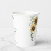 Floral Eucalyptus Sunflower Script 60th Birthday Papieren Bekers (Links)