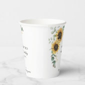 Floral Eucalyptus Sunflower Script 60th Birthday Papieren Bekers (Rechts)