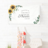 Floral Eucalyptus Sunflower Script Vrijgezellenfee Spandoek (Insitu)
