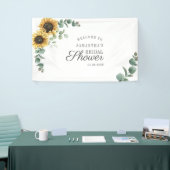 Floral Eucalyptus Sunflower Script Vrijgezellenfee Spandoek (Beurs)