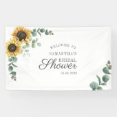 Floral Eucalyptus Sunflower Script Vrijgezellenfee Spandoek (Horizontaal)