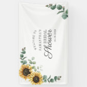 Floral Eucalyptus Sunflower Script Vrijgezellenfee Spandoek (Verticaal)