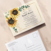 Floral Eucalyptus Sunflower Script Vrijgezellenfee Uitnodiging Briefkaart