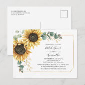 Floral Eucalyptus Sunflower Vrijgezellenfeest Uitnodiging Briefkaart (Voorkant / Achterkant)
