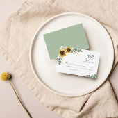 Floral Eucalyptus Sunflower WeddenrSVP-kaart Notitiekaartje