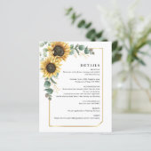Floral Eucalyptus Sunflower Wedding Kaart (Staand voorkant)