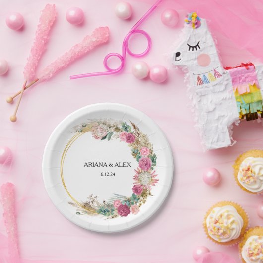 Floral Eucalyptus Trouwpapier Borden Papieren Bordje (Feest)