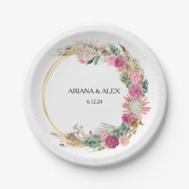 Floral Eucalyptus Trouwpapier Borden Papieren Bordje