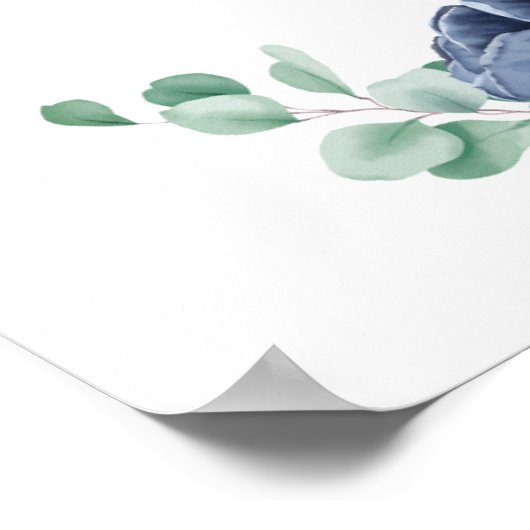 Floral Eucalyptus Trouwteken Poster (Hoek)