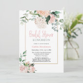 Floral Eucalyptus Vrijgezellenfeest Luncheon Kaart (Staand voorkant)