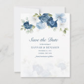 Floral Eucalyptus Waterverf Flowers Save the Date (Voorkant)