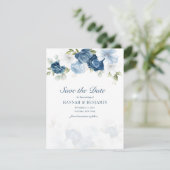 Floral Eucalyptus Waterverf Flowers Save the Date (Staand voorkant)