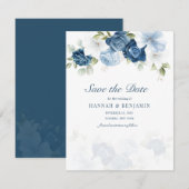 Floral Eucalyptus Waterverf Flowers Save the Date (Voorkant / Achterkant)