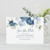 Floral Eucalyptus Waterverf Flowers Save The Date (Staand voorkant)