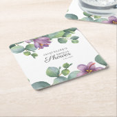 Floral Eucalyptus Waterverf Script Vrijgezellenfee Kartonnen Onderzetters (Schuin)