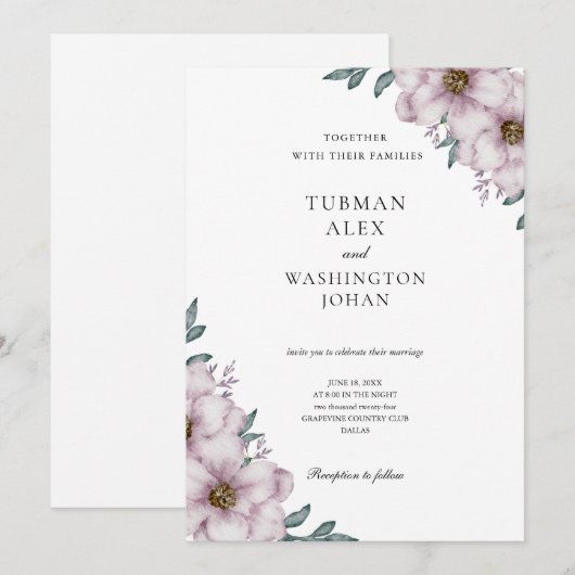 Floral Eucalyptus Weddenschap Kaart (Voorkant / Achterkant)