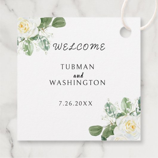 Floral Eucalyptus Wedding Bedankjes Labels (Achterkant)