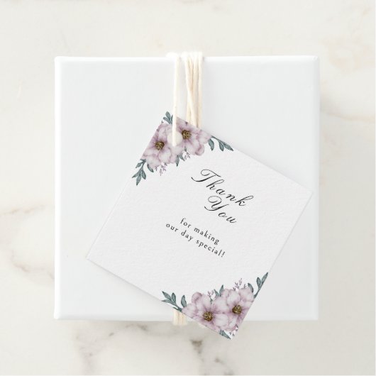 Floral Eucalyptus Wedding Bedankjes Labels (In situ)