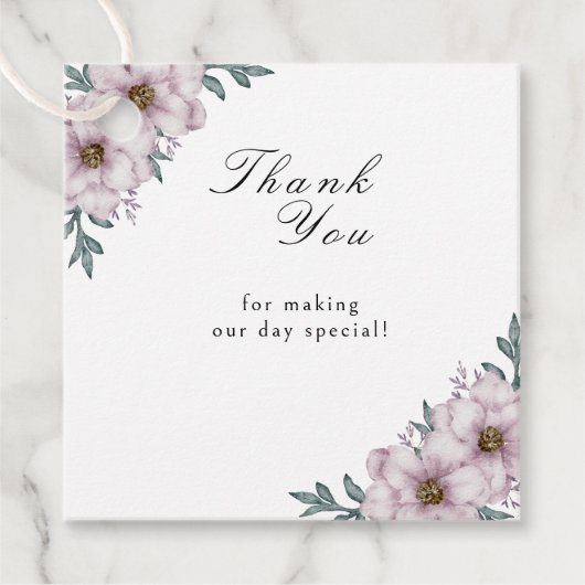 Floral Eucalyptus Wedding Bedankjes Labels (Voorkant)