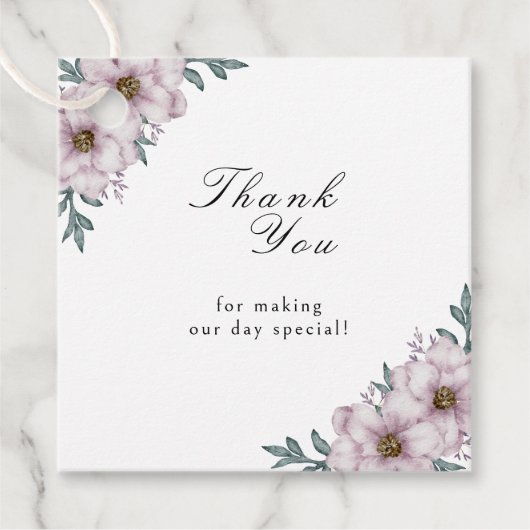 Floral Eucalyptus Wedding Bedankjes Labels (Voorkant)