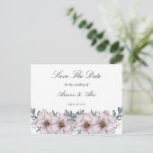 Floral Eucalyptus Wedding Bewaar de datum Briefkaart (Staand voorkant)