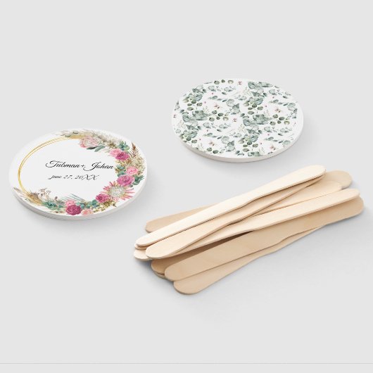 Floral Eucalyptus Wedding Handwaaier (Niet-gemonteerd)
