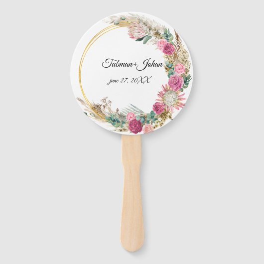 Floral Eucalyptus Wedding Handwaaier (Voorkant)