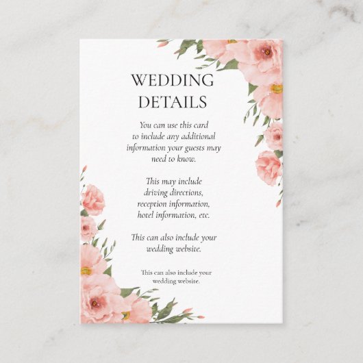 Floral Eucalyptus Wedding Informatiekaartje (Voorkant)