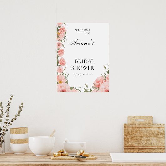 Floral Eucalyptus Wedding Poster (Keuken)