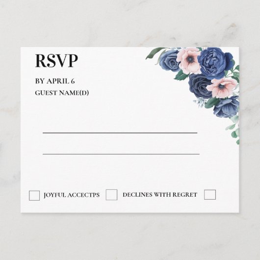 Floral Eucalyptus Wedding RSVP Kaart (Voorkant)