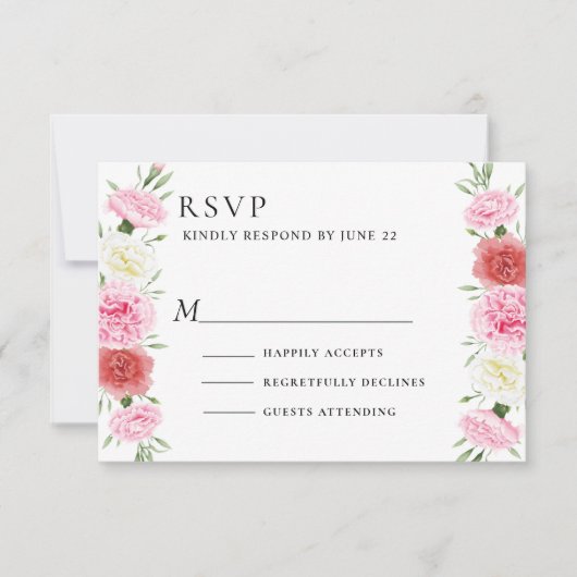 Floral Eucalyptus Wedding RSVP Kaartje (Voorkant)