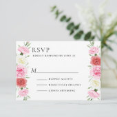Floral Eucalyptus Wedding RSVP Kaartje (Staand voorkant)