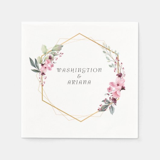 Floral Eucalyptus Wedding Servet (Voorkant)