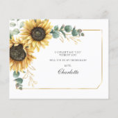 Floral Eucalyptus Zonnebloem Wees mijn bruidsmeisj (Achterkant)