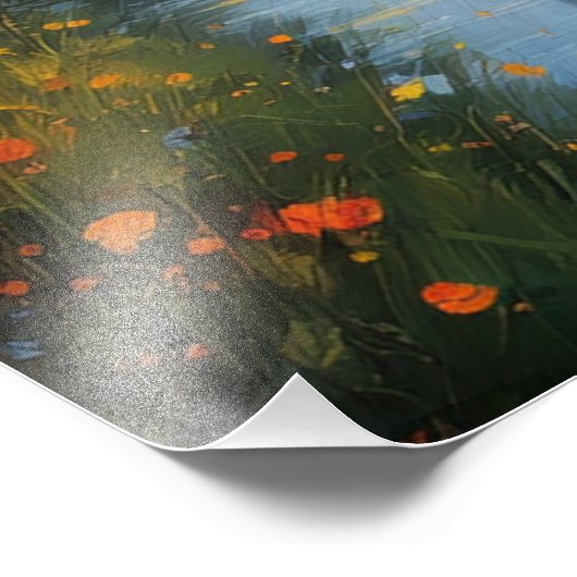 Floral Euphony, Sunset River Foto Afdruk (Hoek)