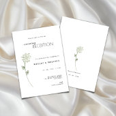 Floral Evening Reception Wedding Invitation Kaart
