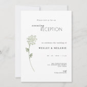 Floral Evening Reception Wedding Invitation Kaart (Voorkant)