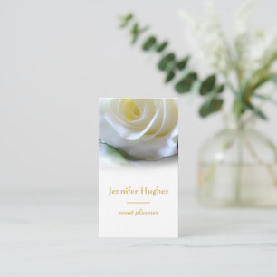 Floral Event Planner White Rose Visitekaartje
