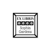 Floral Ex Libris Rubberstempel (Afrduk)