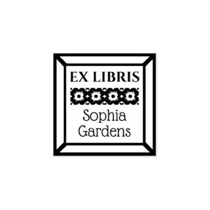 Floral Ex Libris Rubberstempel