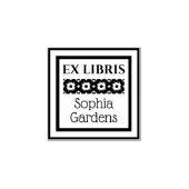 Floral Ex Libris Rubberstempel (Afrduk)
