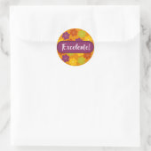 Floral Excelente Spanish Teacher Reward Ronde Sticker (Tas)