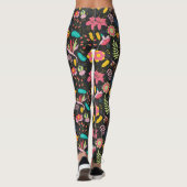 Floral Exotic Flowers Leaves Pattern-23760 Leggings (Achterkant)