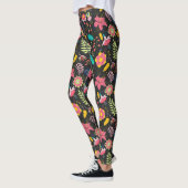 Floral Exotic Flowers Leaves Pattern-23760 Leggings (Links)