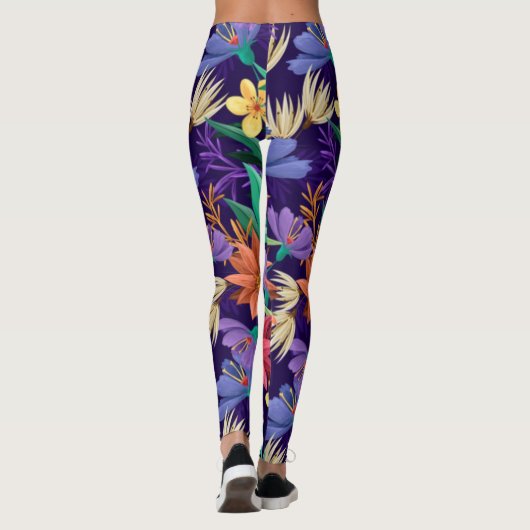 Floral Exotic Flowers Pattern-23004 Leggings (Achterkant)